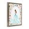 Stupell Industries Blue Princess with Pearl Border Floating Frame, design by Christine Simpson Art